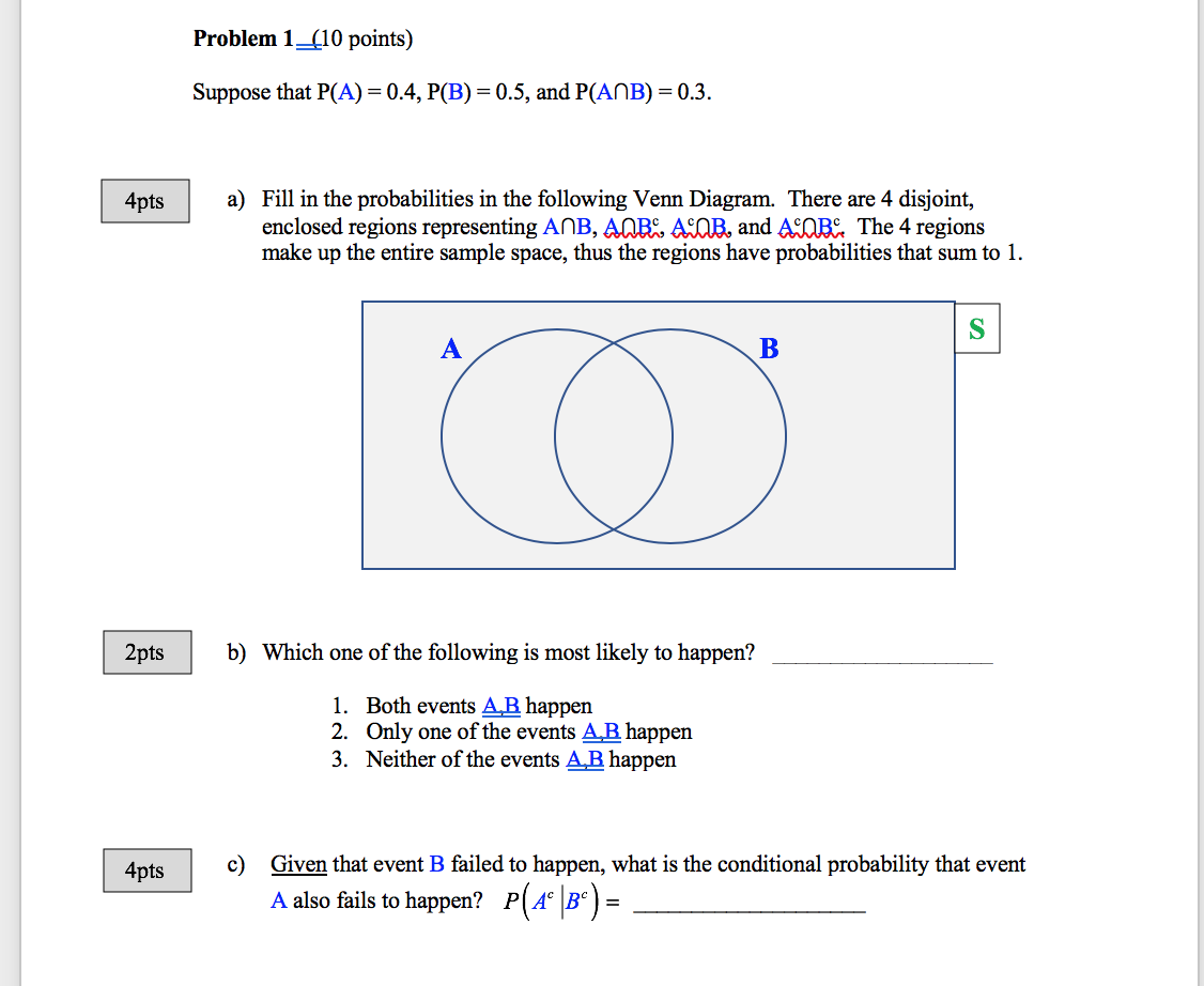 Solved Problem 1__10 points) Suppose that P(A) = 0.4, | Chegg.com