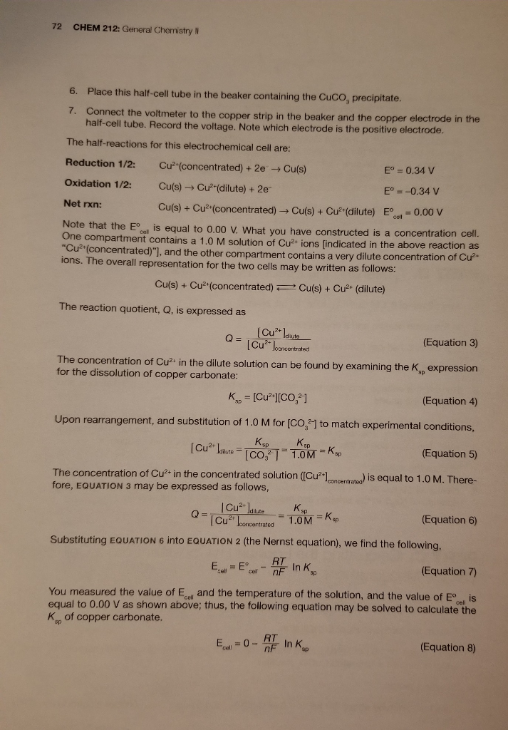 Solved LAB 10 Electrochemical Cells 73 III. Report For the