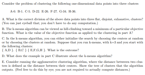 Solved Consider the problem of clustering the following | Chegg.com