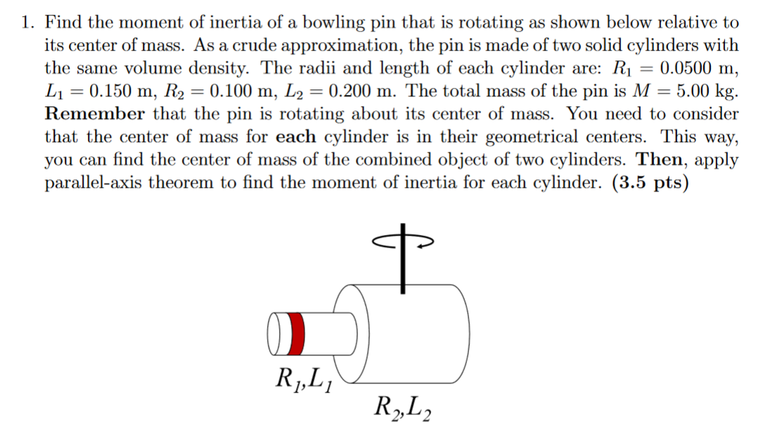 Solved Find the moment of inertia of a bowling pin that is