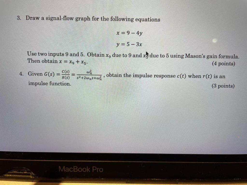 Solved 3. Draw A Signal-flow Graph For The Following | Chegg.com