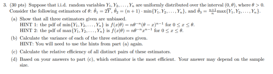 Solved Suppose That I I D Random Variables Y1 Y2