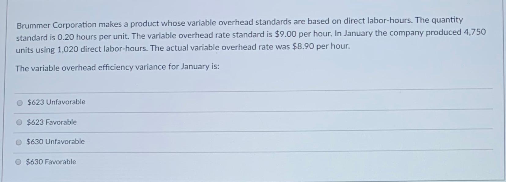 Solved brummer corporation makes a product whose variable chegg