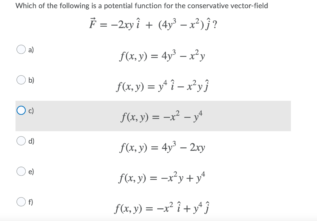 Which Of The Following Is A Potential Function For Chegg Com