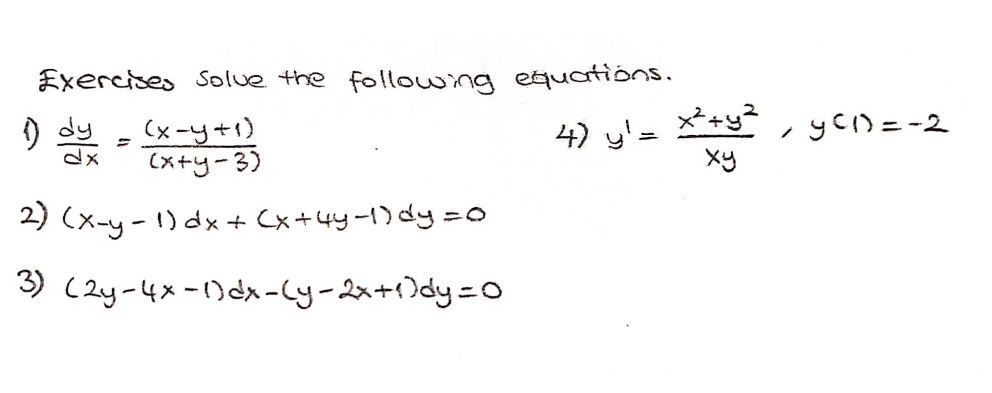 Solved وله ( Exercises solve the following equations. | Chegg.com