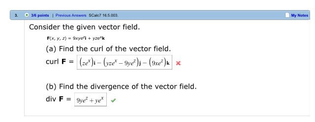 Solved Consider The Given Vector Field F X Y Z