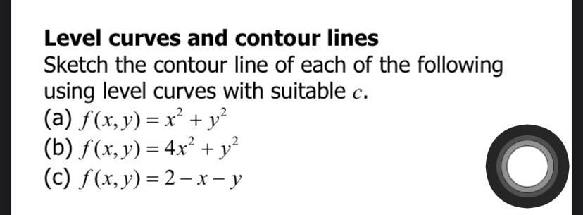 Solved Level Curves And Contour Lines Sketch The Contour Chegg Com