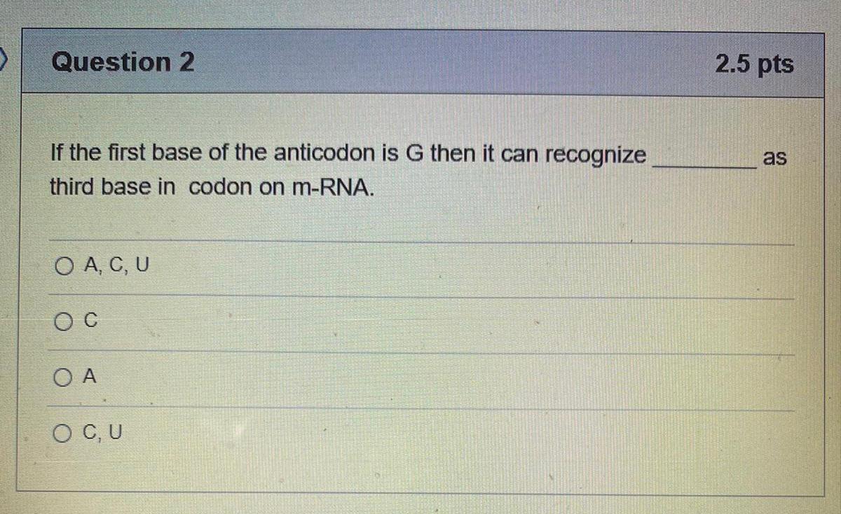 Solved Question 1 2.5 pts All of the following mutations | Chegg.com