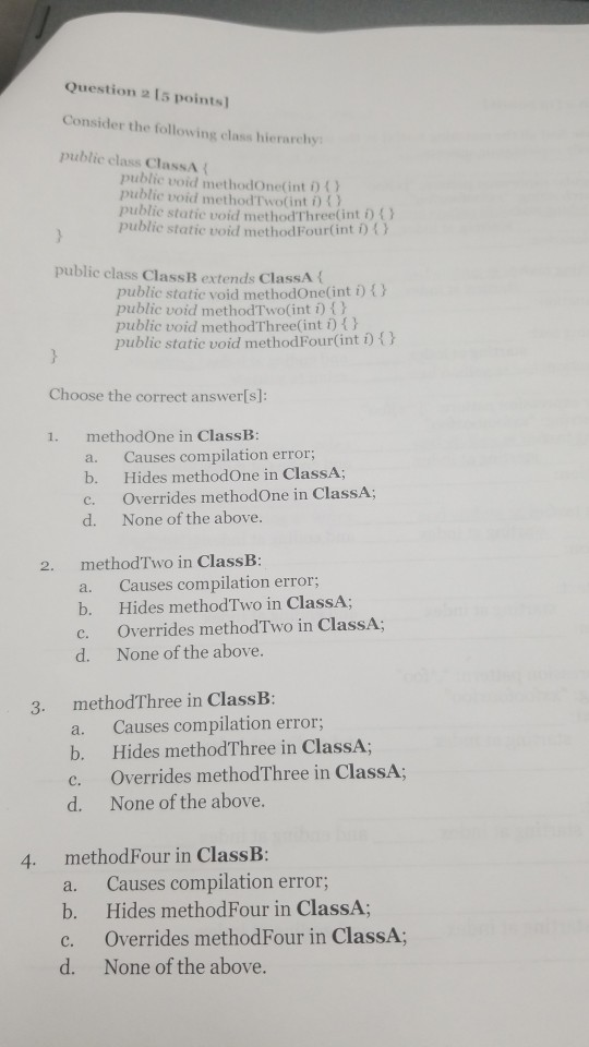 Solved Question 2 15 points) Consider the following class | Chegg.com