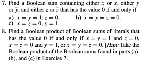 Solved 4. Find The Sum-of-products Expansions Of The Boolean | Chegg.com