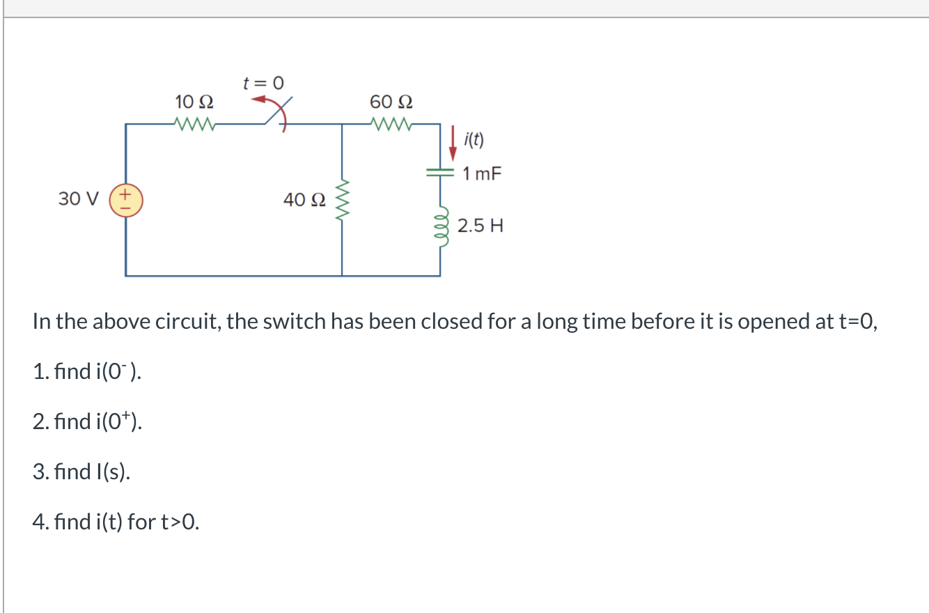 Solved In The Above Circuit The Switch Has Been Closed F Chegg Com