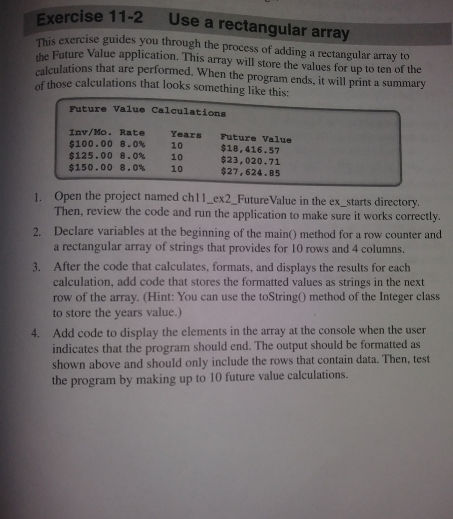 Solved cise 11-2 Use a rectangular array exercise guides you | Chegg.com
