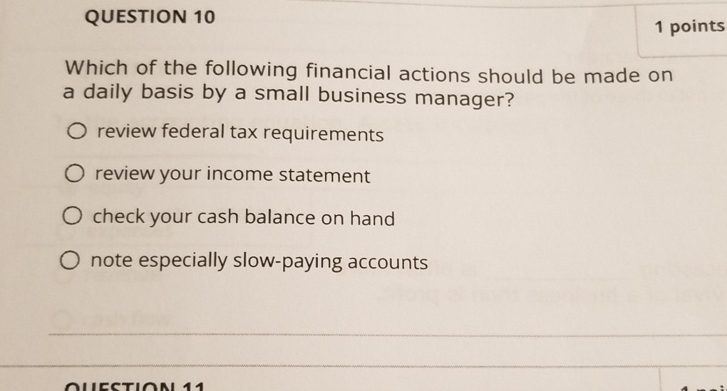 Solved QUESTION 10 1 points Which of the following financial | Chegg.com
