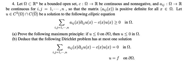 4. Let 2 C R™ be a bounded open set, c: 12 + R be | Chegg.com