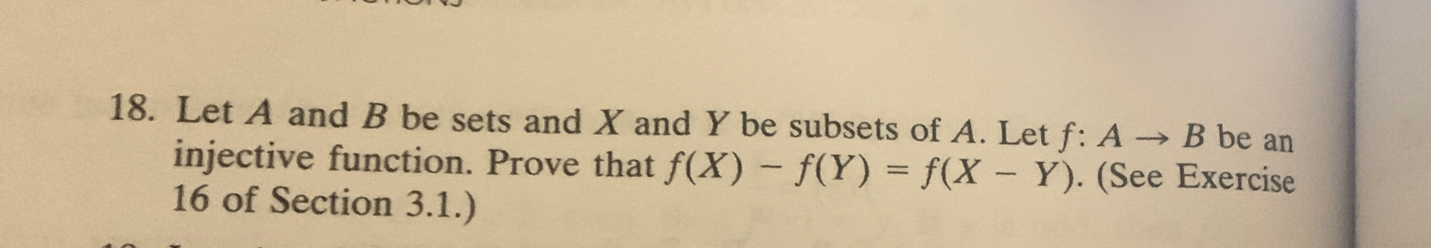 Solved 18. Let A And B Be Sets And X And Y Be Subsets Of A. | Chegg.com