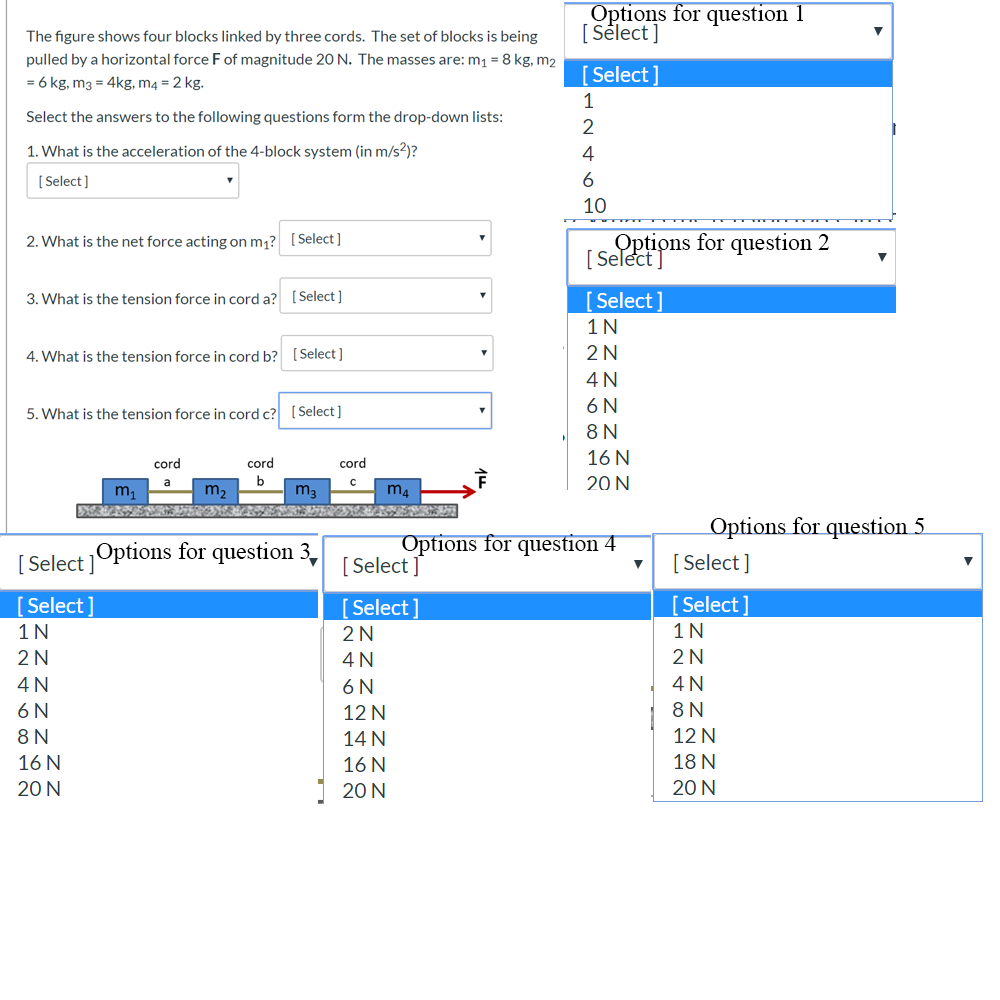 Solved Options for question 1 [Select] The figure shows four | Chegg.com