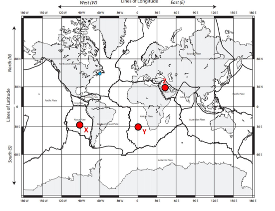 Solved West (W) Lines of Longitude East (E) 180 W 150 W 120 | Chegg.com