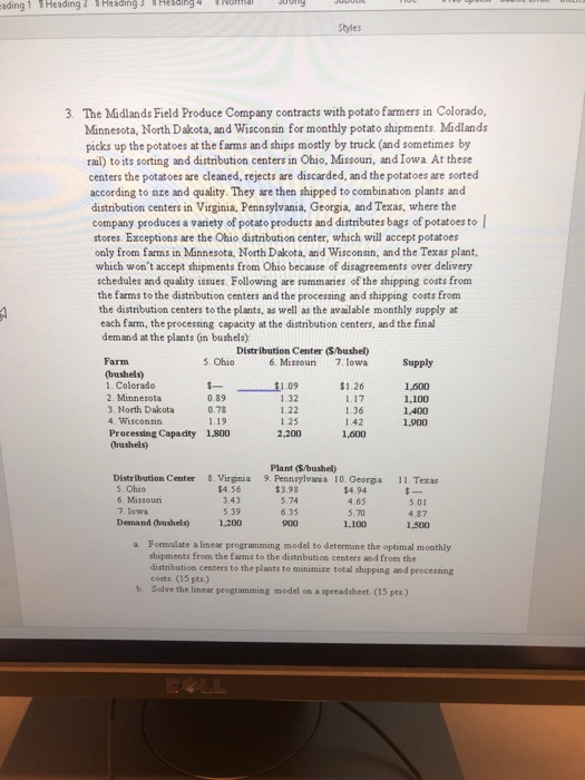 Solved es The Midlands Field Produce Company contracts with