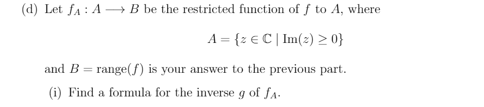 Solved Consider the function f:C−→C defined by f(x+iy) = | Chegg.com