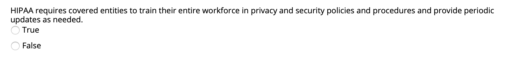 Solved HIPAA Requires Covered Entities To Train Their Entire Chegg Com   PhpvcGUUy