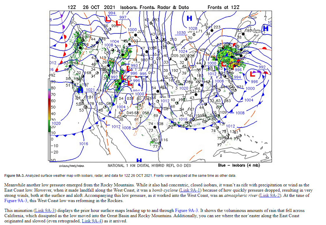 Solved Figure 9A-3. Analyzed surface weather map with | Chegg.com