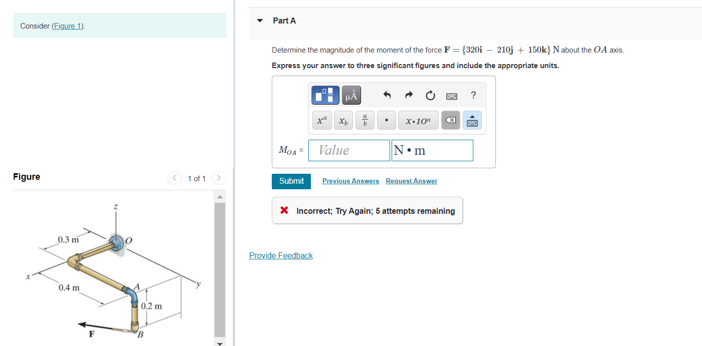 Solved Part A Consider (Figure 1). Determine the magnitude | Chegg.com