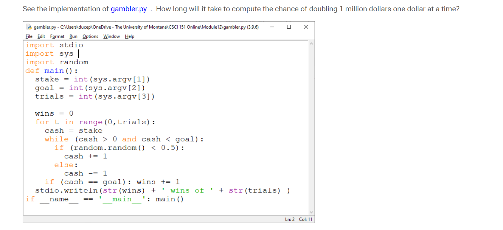 Solved PYHTON! How can i use the stopwatch built im module | Chegg.com