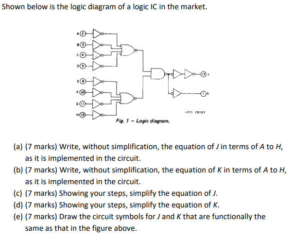 Solved Shown below is the logic diagram of a logic IC in the | Chegg.com