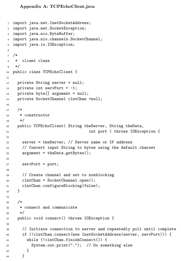 Question 1 Java code for a client-server application | Chegg.com