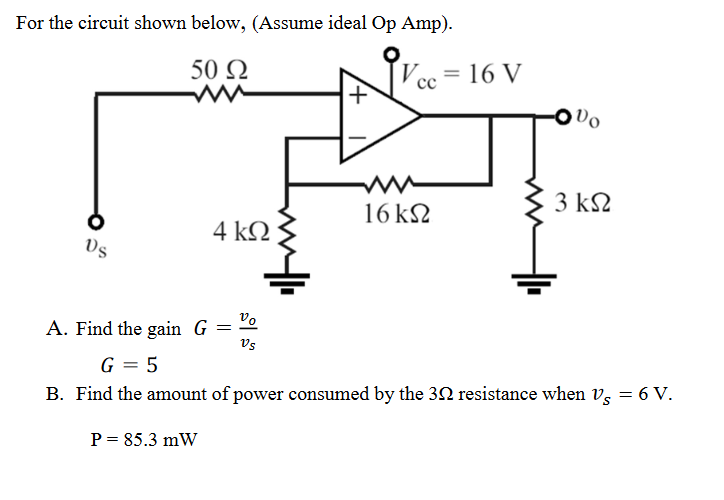 Solved For the circuit shown below, (Assume ideal Op Amp). | Chegg.com