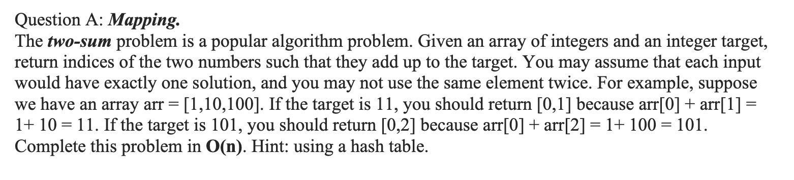 Solved Question A: Mapping. USING C++ ﻿& HASH TABLE | Chegg.com