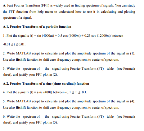 A. Fast Fourier Transform (FFT) is widely used in | Chegg.com
