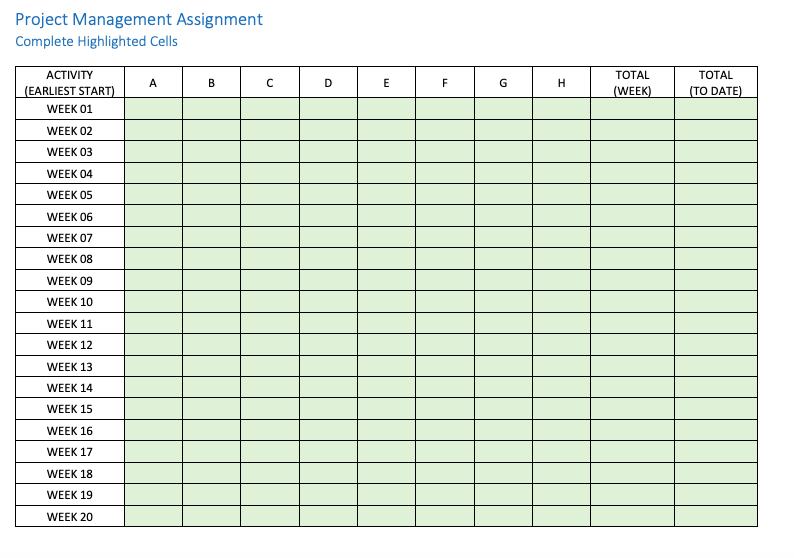 Solved Project Management Assignment Complete Highlighted | Chegg.com