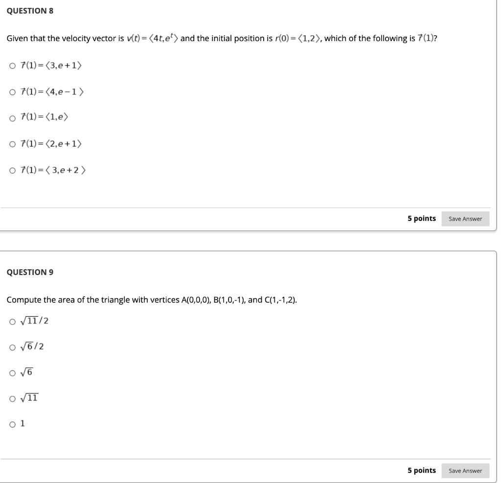 Solved QUESTIONS Given that the velocity vector is v(t) | Chegg.com