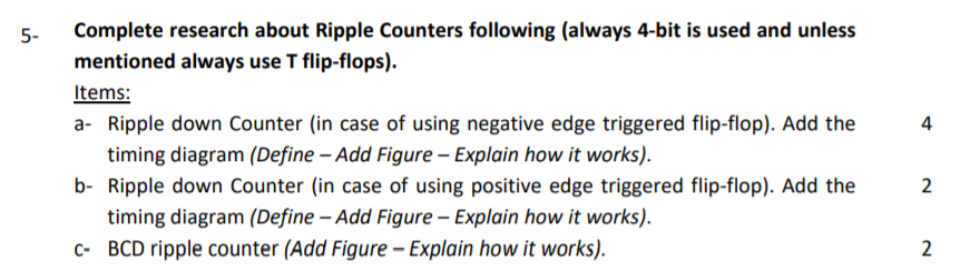 Solved 5- 4 Complete research about Ripple Counters | Chegg.com