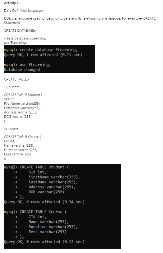 Solved Activity 3 – SQL – Select Statement Based on the | Chegg.com
