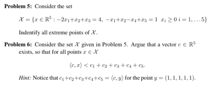Solved Consider the set X = {x element R^5: -2x_1 + x_2 + | Chegg.com