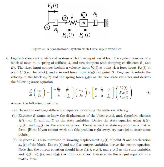 Solved Figure 5 shows a translational system with three | Chegg.com