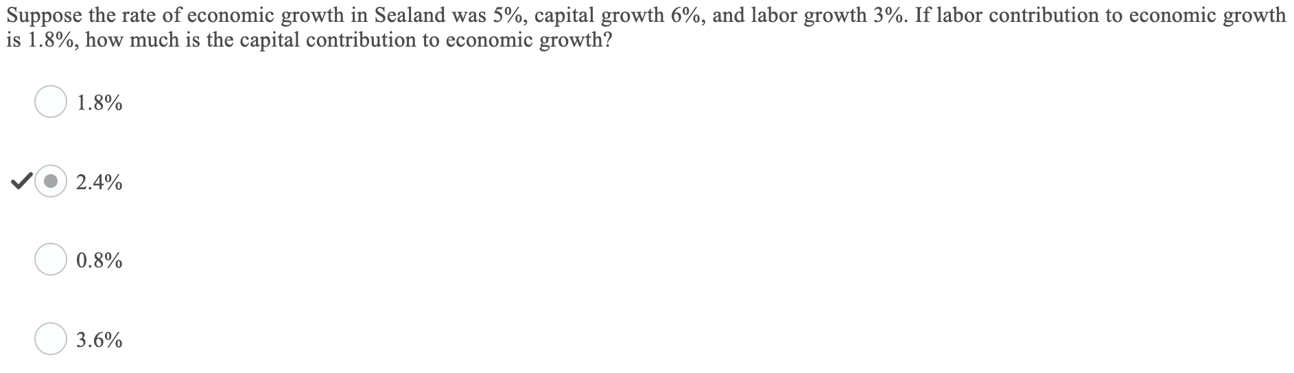 Solved Suppose the rate of economic growth in Sealand was
