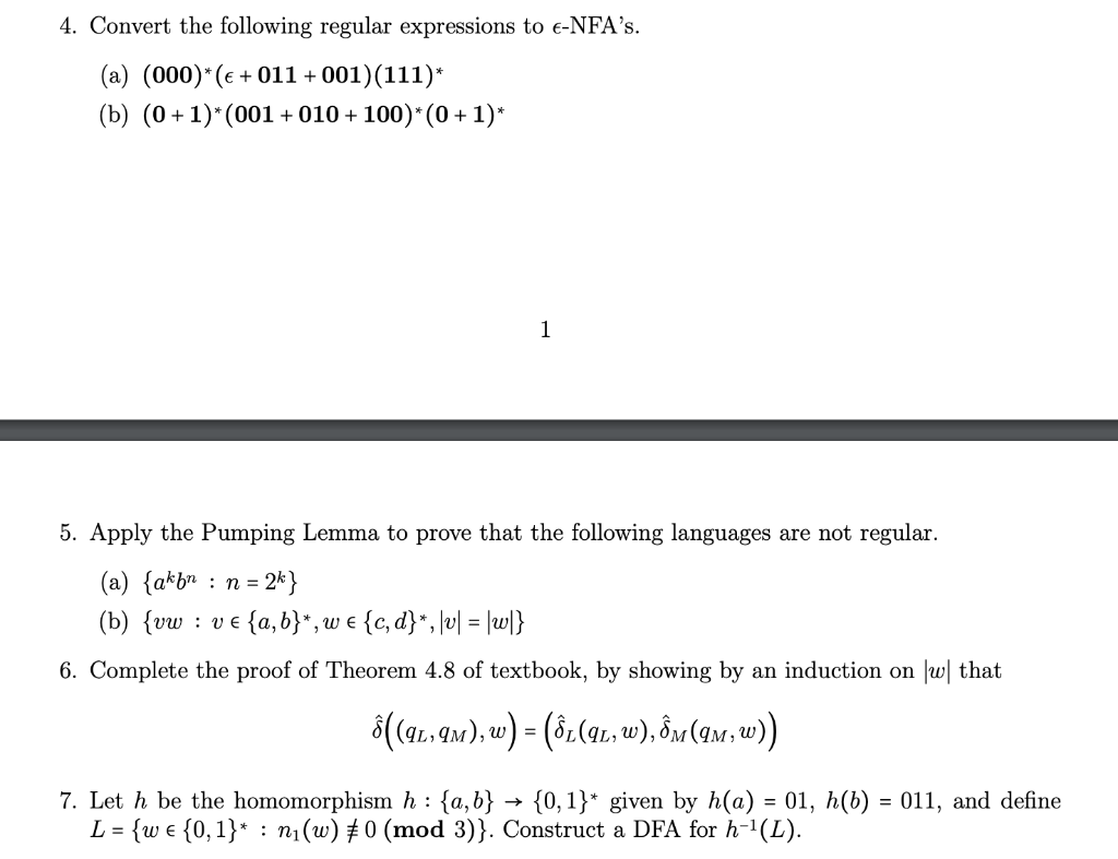 Solved 4. Convert The Following Regular Expressions To | Chegg.com