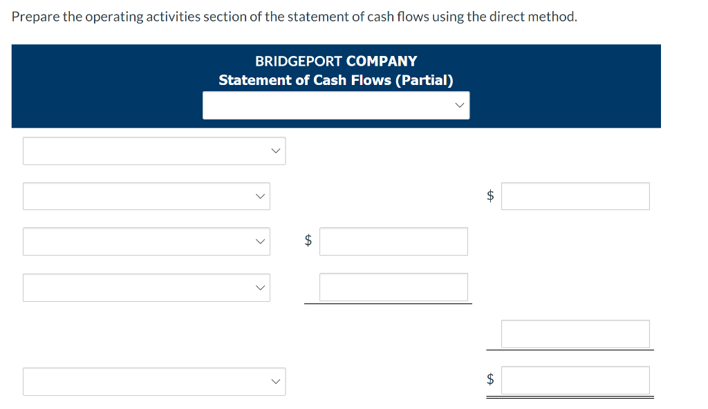 Solved The statement of Bridgeport Company is shown