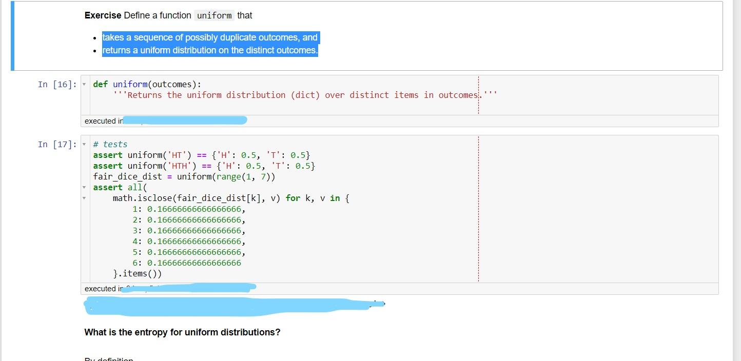 Solved Exercise Define a function uniform that takes a | Chegg.com