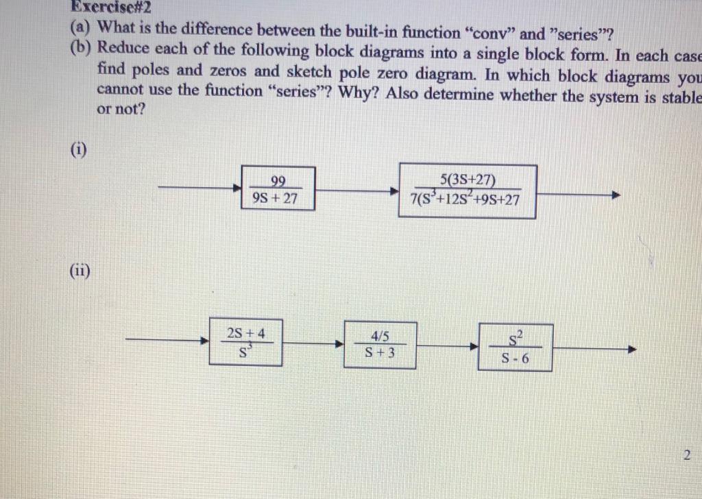 Solved Exercise#2 (a) What is the difference between the | Chegg.com