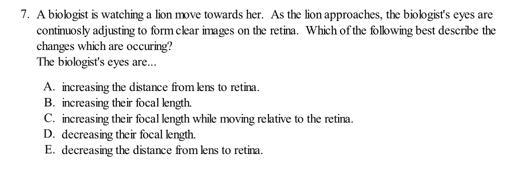 Solved A biologist is watching a lion move towards her. As | Chegg.com