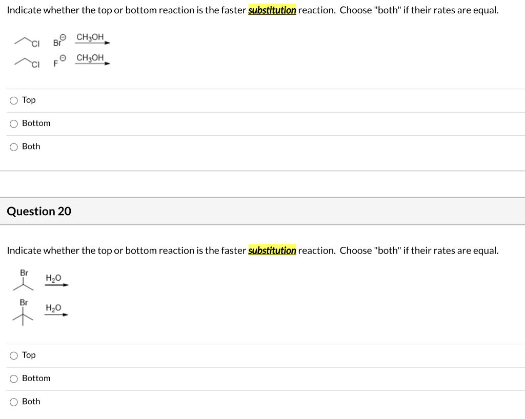 Solved Indicate whether the top or bottom reaction is the | Chegg.com