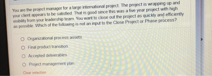 Solved Question 21 of 50 You are the project manager for a | Chegg.com