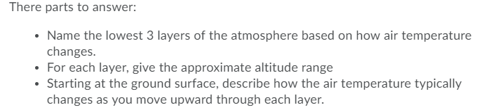which of the following layer in the atmosphere has lowest temperature