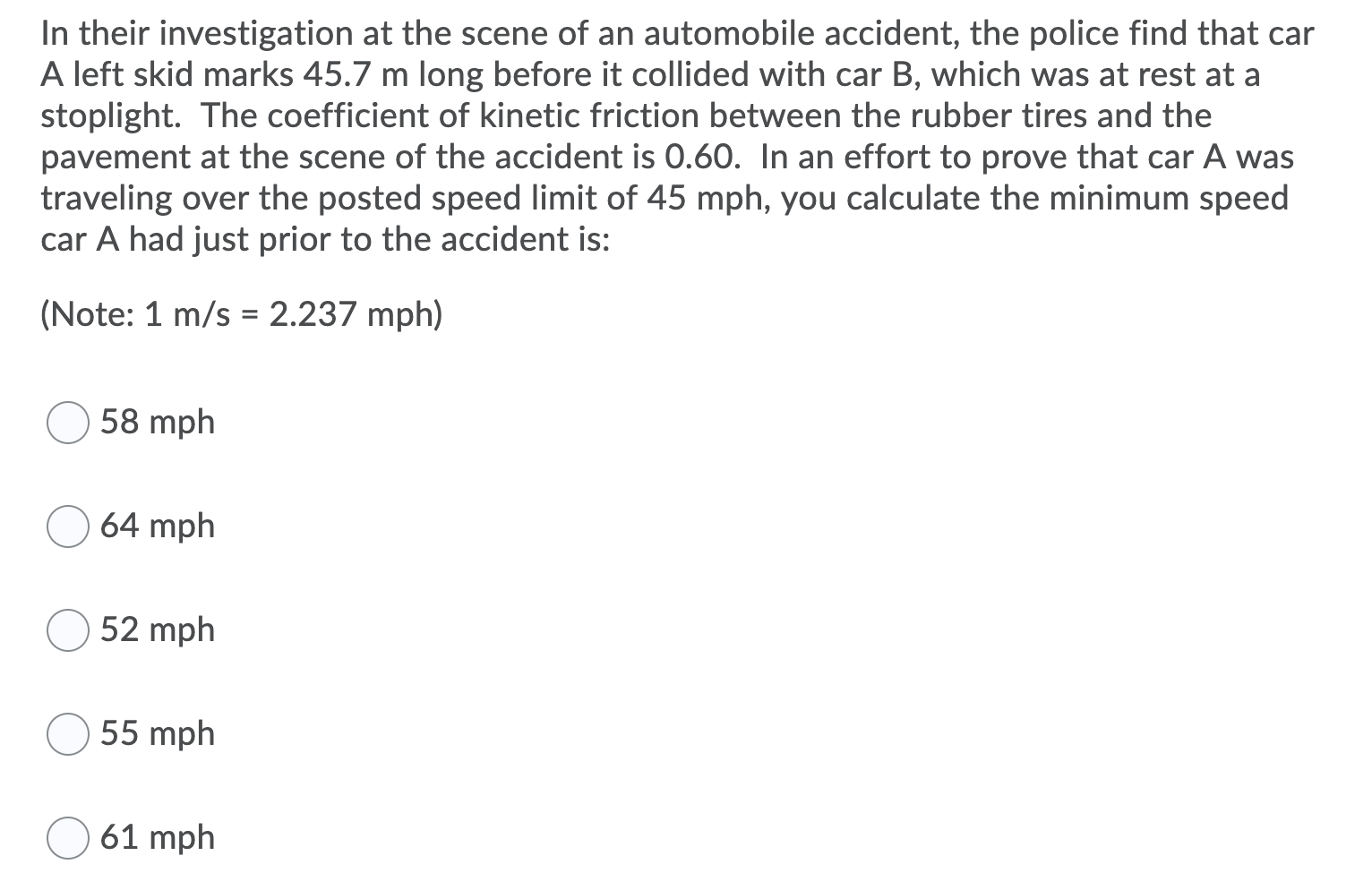 Solved In their investigation at the scene of an automobile | Chegg.com