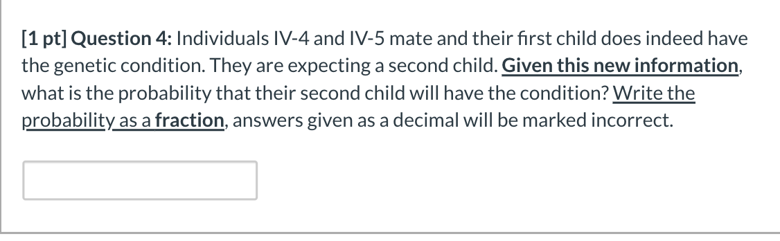 Solved Questions 1-4: Below is a pedigree tracking a genetic | Chegg.com