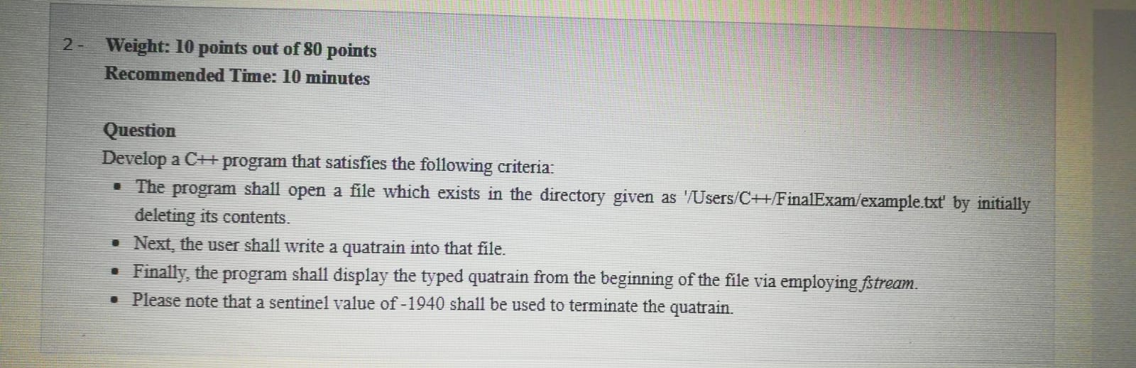 Solved 2- Weight: 10 points out of 80 points Recommended | Chegg.com